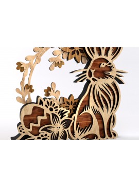 Σετ των 3 Intra απο ξύλο plywood 3mm-4mm πάχος - Πρότυπο διακόσμησης στεφάνι Eater Bunny Δίασταση 8x6 cm INTRAFABR-113962803