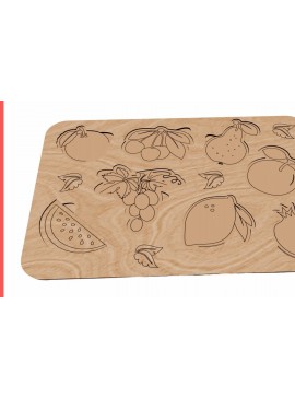 Σετ των 2 Intra απο ξύλο plywood 3mm-4mm πάχος - Εκπαιδευτικό παζλ Φρούτα και Μούρα Δίασταση 300x216 cm INTRAFABR-114211452