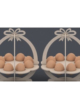 Σετ των 2 Intra απο ξύλο plywood 3mm-4mm πάχος - Στάση καλαθιού αυγών / Αυγοθήκη με λέιζερ Δίασταση 30x20 cm INTRAFABR-42953111