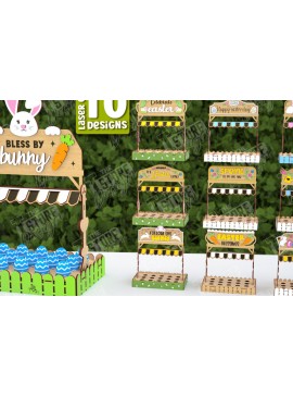 Σετ των 2 Intra απο ξύλο plywood 3mm-4mm πάχος - Στάση αυγών για το πασχαλινό πακέτο | Αυγοθήκη Δίασταση 15x15 cm INTRAFABR-118274290