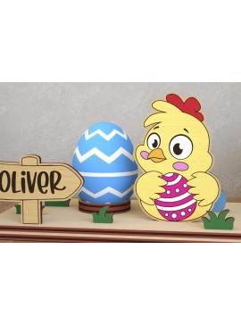 Σετ των 2 Intra απο ξύλο plywood 3mm-4mm πάχος - Αυγοστάσιο για το Πάσχα | Πασχαλινή αυγοθήκη Δίασταση 15x15 cm INTRAFABR-116205452