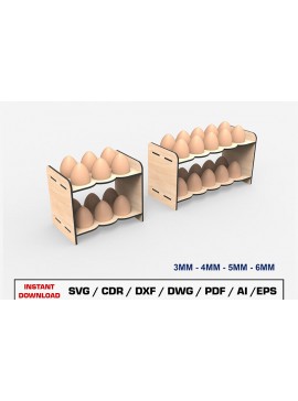 Σετ των 2 Intra απο ξύλο plywood 3mm-4mm πάχος -  κοπής με λέιζερ βάσης αυγών Δίασταση 15x15 cm INTRAFABR-105208669