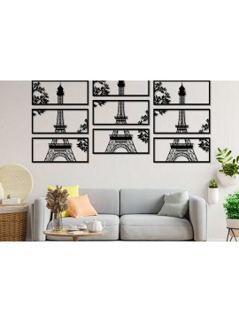 Σετ των 2 Intra απο ξύλο plywood 3mm-4mm πάχος - Χειροτεχνία διακόσμησης εσωτερικού τοίχου του Πύργου του Άιφελ Δίασταση 20x20 cm INTRAFABR-25594617