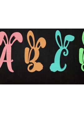 Σετ των 2 Intra απο ξύλο plywood 3mm-4mm πάχος - Κομψή  αλφάβητο λαγουδάκι Δίασταση 30x20 cm INTRAFABR-115518770