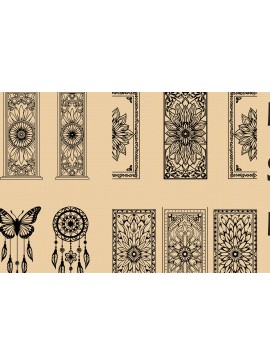 Intra απο ξύλο plywood 3mm-4mm πάχος - Κομψό Floral Border Design Δίασταση 40x50 cm INTRAFABR-123829711