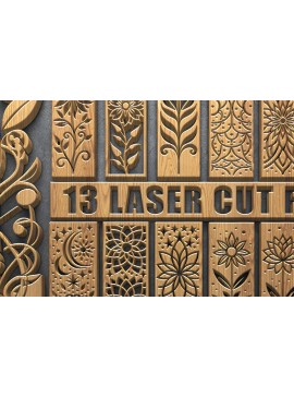 Intra απο ξύλο plywood 3mm-4mm πάχος - Κομψό σετ πάνελ κοπής με λουλούδια με λέιζερ Δίασταση 3600x5400 cm INTRAFABR-120909681