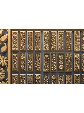 Intra απο ξύλο plywood 3mm-4mm πάχος - Κομψά πάνελ με λουλούδια κοπής με λέιζερ Δίασταση 3200x7200 cm INTRAFABR-124924030