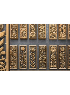 Intra απο ξύλο plywood 3mm-4mm πάχος - Κομψά πάνελ με λουλούδια κοπής με λέιζερ Δίασταση 3200x7200 cm INTRAFABR-124642014