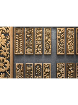 Intra απο ξύλο plywood 3mm-4mm πάχος - Κομψό σετ πάνελ λέιζερ  με λουλούδια Δίασταση 3200x7200 cm INTRAFABR-124643481