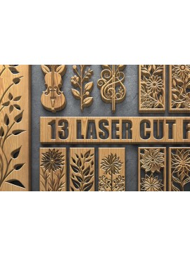 Intra απο ξύλο plywood 3mm-4mm πάχος - Κομψό Floral Music Laser  σετ Δίασταση 3600x5400 cm INTRAFABR-121882529