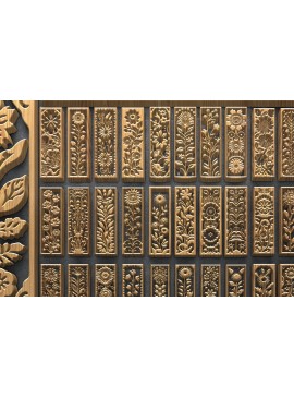 Intra απο ξύλο plywood 3mm-4mm πάχος - Κομψή δέσμη με floral πάνελ  Δίασταση 3200x7200 cm INTRAFABR-124926050