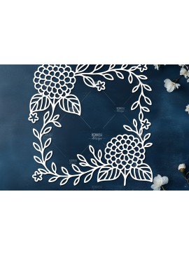 Σετ των 2 Intra απο ξύλο plywood 3mm-4mm πάχος - Κομψό σχέδιο ορτανσίας κοπής  Δίασταση 30x20 cm INTRAFABR-124403286