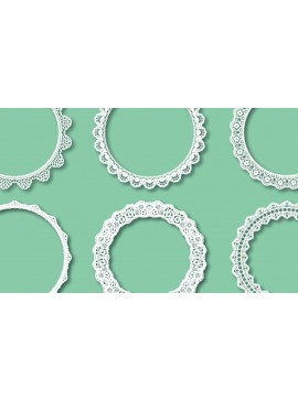 Σετ των 2 Intra απο ξύλο plywood 3mm-4mm πάχος - Κομψό Πακέτο Δαντέλας με κύκλους  Δίασταση 20x25 cm INTRAFABR-104318996