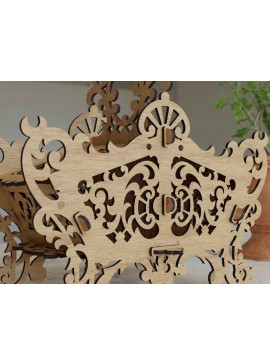 Σετ των 2 Intra απο ξύλο plywood 3mm-4mm πάχος - Κομψό Laser Cut Box Κουτί δώρου Δίασταση 20x20 cm INTRAFABR-110658360