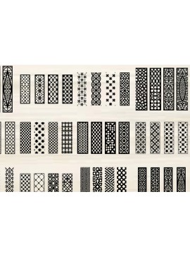 Σετ των 2 Intra απο ξύλο plywood 3mm-4mm πάχος - Κομψό σετ πάνελ κοπής με λέιζερ Δίασταση 20x25 cm INTRAFABR-125387984