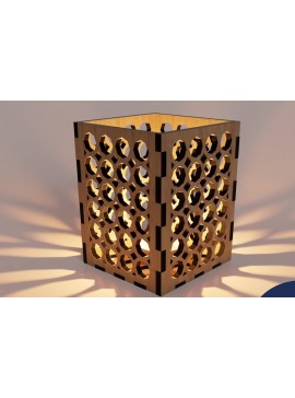 Intra απο ξύλο plywood 3mm-4mm πάχος - Κομψό επιτραπέζιο φωτιστικό κοπής με λέιζερ  Δίασταση 58x58 cm INTRAFABR-117962045