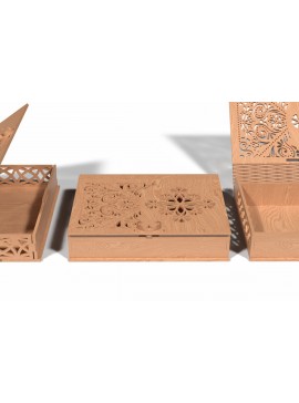 Σετ των 2 Intra απο ξύλο plywood 3mm-4mm πάχος - Κομψό ξύλινο κουτί κοπής με λέιζερ 3D  Δίασταση 30x30 cm INTRAFABR-118221910