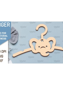 Intra απο ξύλο plywood 3mm-4mm πάχος - Κρεμάστρα μωρού ελέφαντα με λέιζερ Δίασταση 30x20 cm INTRAFABR-99139202