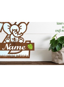 Intra απο ξύλο plywood 3mm-4mm πάχος - Μονόγραμμα με κεφαλαίο ελέφαντα Γράμμα Z  Δίασταση 30x20 cm INTRAFABR-73248881