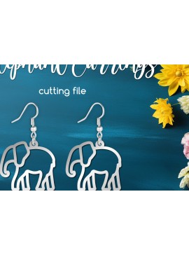 Σετ των 3 Intra απο ξύλο plywood 3mm-4mm πάχος -  αποκοπής  Eephant Earring Δίασταση 3x3 cm INTRAFABR-116379924