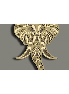 Σετ των 2 Intra απο ξύλο plywood 3mm-4mm πάχος - Elephant Multilayer /Elephant Mandala Δίασταση 30x30 cm INTRAFABR-67067774