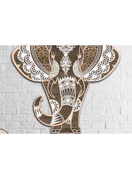 Σετ των 2 Intra απο ξύλο plywood 3mm-4mm πάχος - Elephant διανυσματικά αρχεία για  Δίασταση 20x20 cm INTRAFABR-9256164