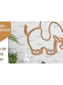 Σετ των 2 Intra απο ξύλο plywood 3mm-4mm πάχος - Διακόσμηση τοίχου ελέφαντα  Δίασταση 30x20 cm INTRAFABR-102463580