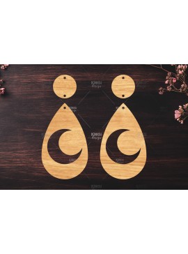 Σετ των 3 Intra απο ξύλο plywood 3mm-4mm πάχος - Elestial Σκουλαρίκια Laser Cut  Δίασταση 3x3 cm INTRAFABR-121183849