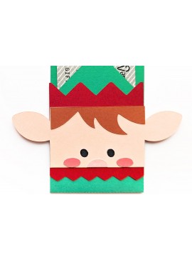 Σετ των 2 Intra απο ξύλο plywood 3mm-4mm πάχος - Θήκη δωροκάρτας Elf Face  Δίασταση 15x15 cm INTRAFABR-107927202