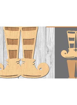 Σετ των 2 Intra απο ξύλο plywood 3mm-4mm πάχος - Elf Feet Laser Cut Decoration  1 Δίασταση 20x20 cm INTRAFABR-109511045