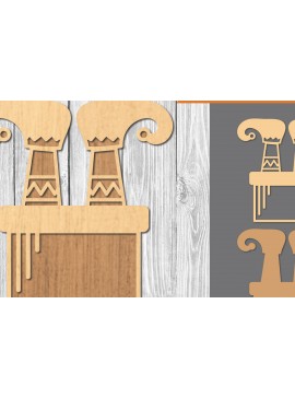 Σετ των 3 Intra απο ξύλο plywood 3mm-4mm πάχος - Elf Feet Laser Cut Decoration  2 Δίασταση 20x20 cm INTRAFABR-109511113