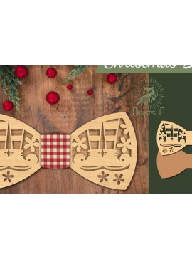 Σετ των 2 Intra απο ξύλο plywood 3mm-4mm πάχος - Elf Legs Laser Cut Bowtie  Δίασταση 20x20 cm INTRAFABR-112552581