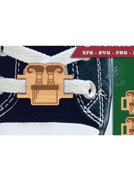 Σετ των 2 Intra απο ξύλο plywood 3mm-4mm πάχος - Κορδόνια με πόδια ξωτικού Ετικέτες Laser Cut  2 Δίασταση 20x20 cm INTRAFABR-112294909