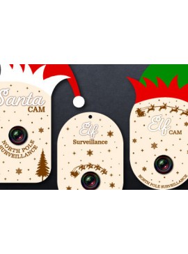 Σετ των 2 Intra απο ξύλο plywood 3mm-4mm πάχος - Elf Surveillance Cam Laser Cut Δίασταση 20x20 cm INTRAFABR-102828623