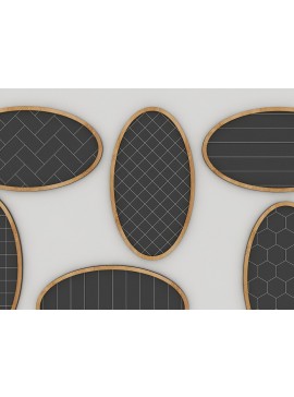 Σετ των 2 Intra απο ξύλο plywood 3mm-4mm πάχος - Ellipse Frames με μοτίβα Αρχεία λέιζερ Δίασταση 20x25 cm INTRAFABR-39274877