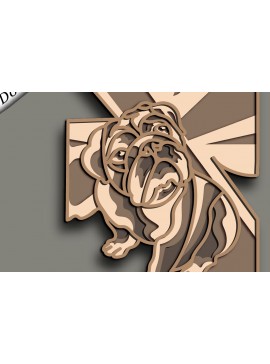 Σετ των 2 Intra απο ξύλο plywood 3mm-4mm πάχος - English Bull-Dog Multilayer /Vector Δίασταση 30x20 cm INTRAFABR-65436326