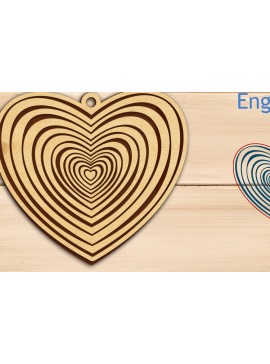 Σετ των 3 Intra απο ξύλο plywood 3mm-4mm πάχος - Μπρελόκ Καρδιάς με χαραγμένο  Laser Cut Δίασταση 4x4 cm INTRAFABR-100002753