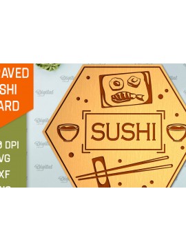 Intra απο ξύλο plywood 3mm-4mm πάχος - Χαραγμένο Sushi Board Laser Cut Δίασταση 30x20 cm INTRAFABR-98535662