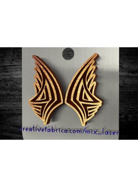 Intra απο ξύλο plywood 3mm-4mm πάχος - Χαραγμένα Tribal Wing Earrings  Δίασταση 57x0 cm INTRAFABR-122115833