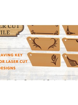 Σετ των 3 Intra απο ξύλο plywood 3mm-4mm πάχος - Μπρελόκ χαρακτικής για  Δίασταση 4x4 cm INTRAFABR-82659155