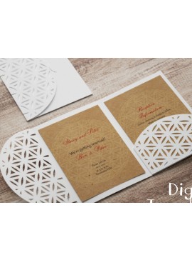 Σετ των 2 Intra απο ξύλο plywood 3mm-4mm πάχος - Πρότυπο φακέλου Sacred Pattern  Δίασταση 20x20 cm INTRAFABR-61281022