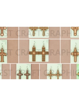 Σετ των 3 Intra απο ξύλο plywood 3mm-4mm πάχος - Esus Cross Esus Earrings Laser Cut Bundle  Δίασταση 3x3 cm INTRAFABR-124747922