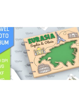 Σετ των 2 Intra απο ξύλο plywood 3mm-4mm πάχος - Ευρασία Ταξιδιωτικό άλμπουμ φωτογραφιών με λέιζερ Δίασταση 30x20 cm INTRAFABR-99194885