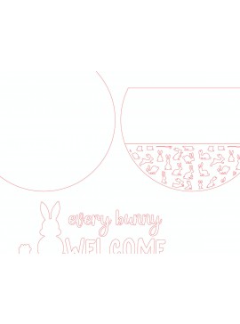 Σετ των 2 Intra απο ξύλο plywood 3mm-4mm πάχος - Κάθε λαγουδάκι καλωσορίσματος  Δίασταση 20x20 cm INTRAFABR-116541723