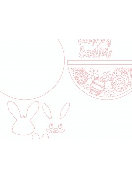 Σετ των 2 Intra απο ξύλο plywood 3mm-4mm πάχος - Κάθε λαγουδάκι καλωσορίσματος  Δίασταση 20x20 cm INTRAFABR-116542480