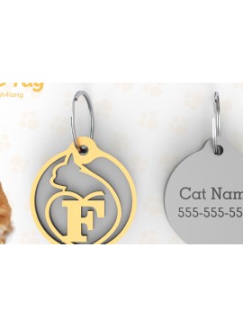 Σετ των 2 Intra απο ξύλο plywood 3mm-4mm πάχος - F | Ετικέτα αναγνώρισης γάτας |  κοπής με λέιζερ |  Δίασταση 20x20 cm INTRAFABR-92006376