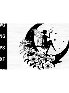 Σετ των 2 Intra απο ξύλο plywood 3mm-4mm πάχος - Νεράιδα και Ημισέληνος |  αποκοπής  Δίασταση 30x20 cm INTRAFABR-96341720