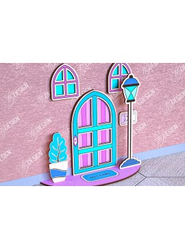Σετ των 2 Intra απο ξύλο plywood 3mm-4mm πάχος - Fairy Garden Door Design | Νεραϊδόσπιτο Δίασταση 30x20 cm INTRAFABR-95987123