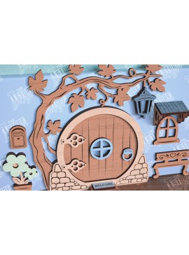 Intra απο ξύλο plywood 3mm-4mm πάχος - Fairy Garden Door Design Cut Laser Δίασταση 30x20 cm INTRAFABR-96214785