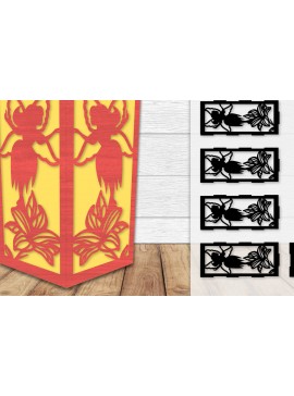 Σετ των 2 Intra απο ξύλο plywood 3mm-4mm πάχος - Fairy Lamp Lasercut Δίασταση 20x20 cm INTRAFABR-115436823